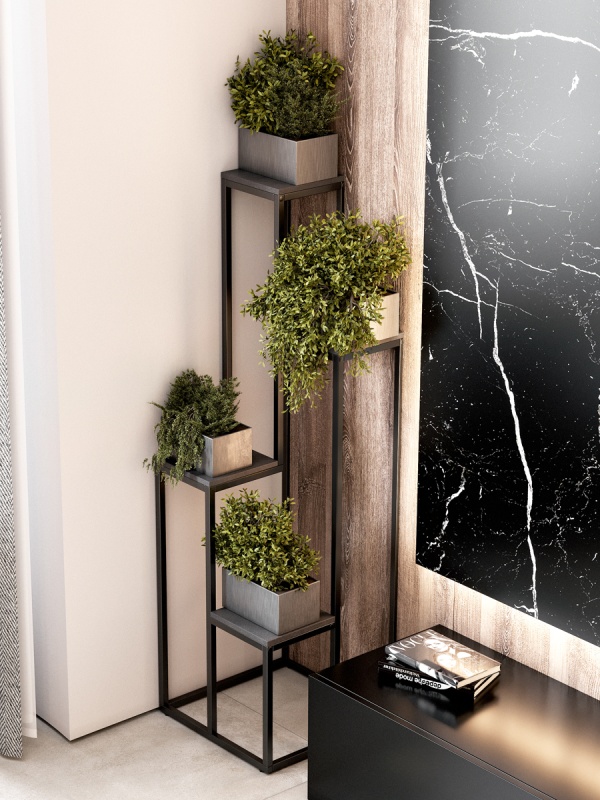 Стеллаж декоративный "Нора" графит